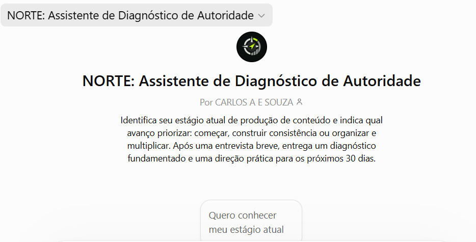 Tela do assistente NORTE em uso