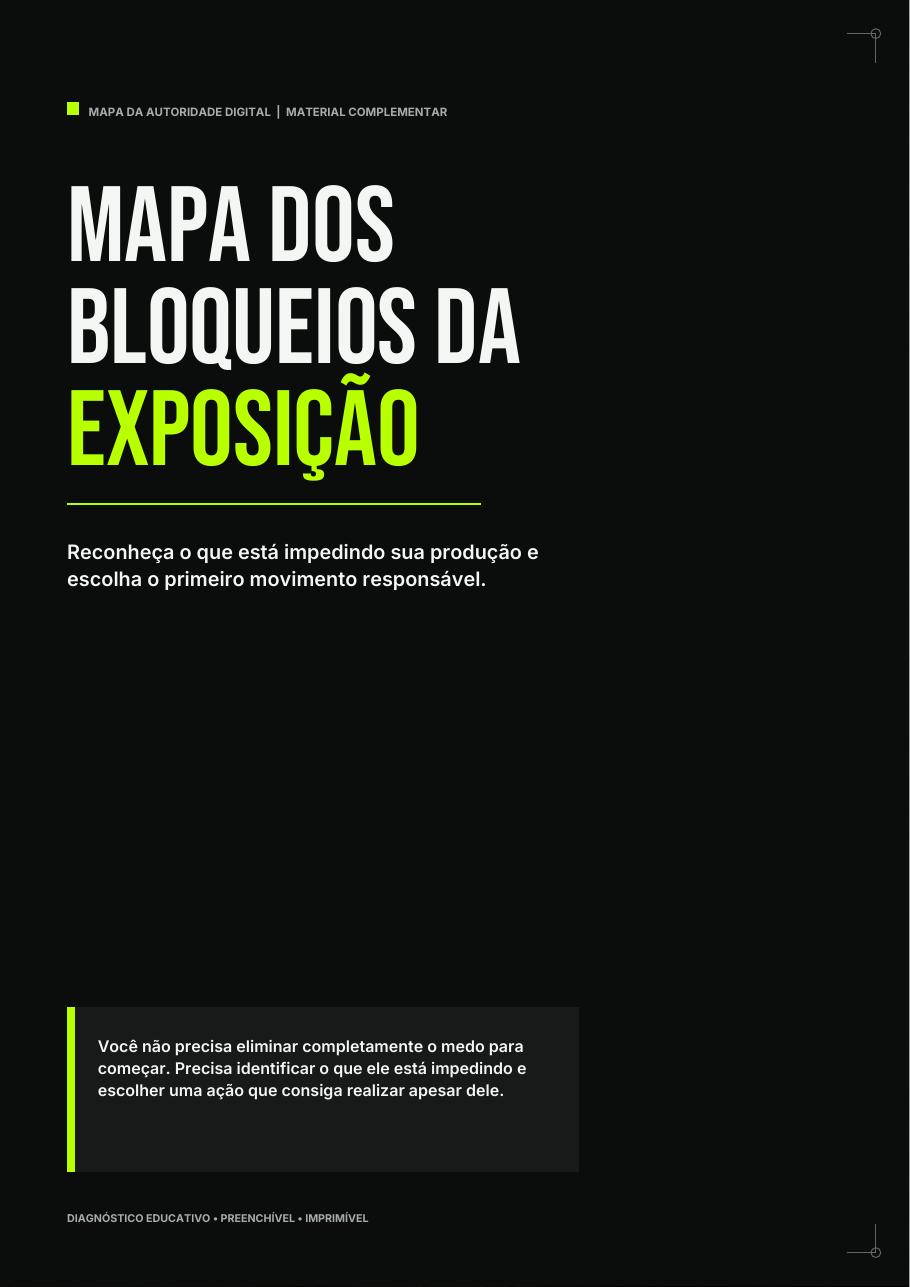 Primeira página do Mapa dos Bloqueios da Exposição